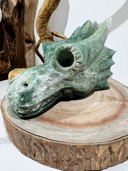 huge deep green OJ dragon head