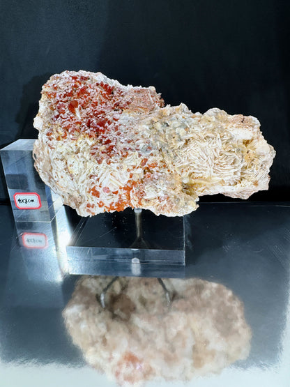 awesome red vanadinite with barite and apatite