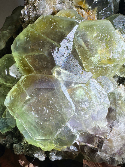 dreamlike green fluorite with purple heart